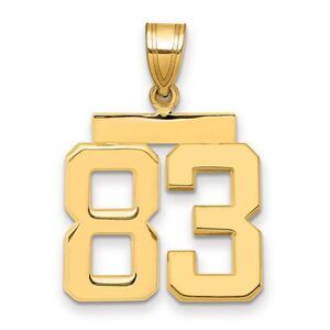 14k Yellow Gold, Athletic Collection Medium Polished Number 83 Pendant